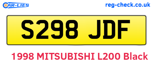S298JDF are the vehicle registration plates.