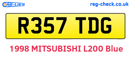 R357TDG are the vehicle registration plates.