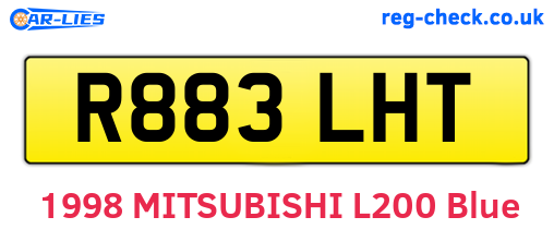 R883LHT are the vehicle registration plates.