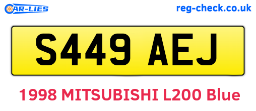 S449AEJ are the vehicle registration plates.
