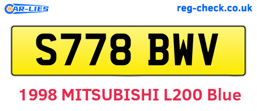 S778BWV are the vehicle registration plates.