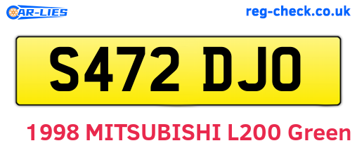 S472DJO are the vehicle registration plates.