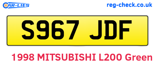 S967JDF are the vehicle registration plates.