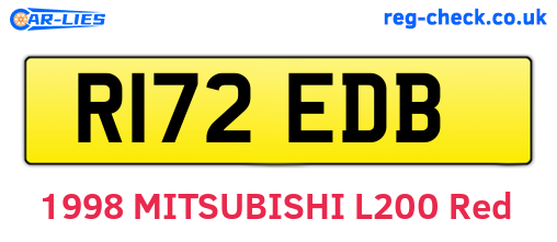 R172EDB are the vehicle registration plates.