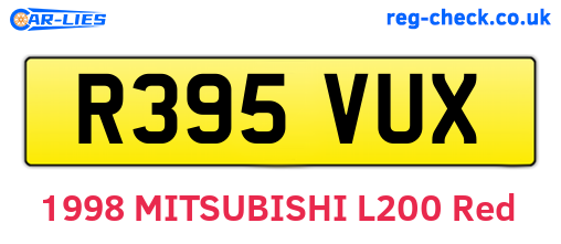 R395VUX are the vehicle registration plates.