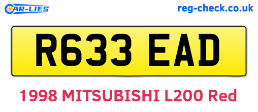 R633EAD are the vehicle registration plates.