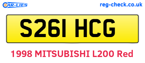 S261HCG are the vehicle registration plates.