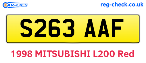 S263AAF are the vehicle registration plates.