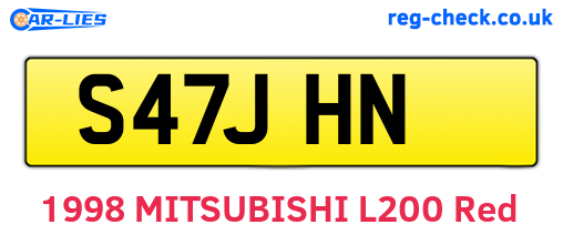S47JHN are the vehicle registration plates.