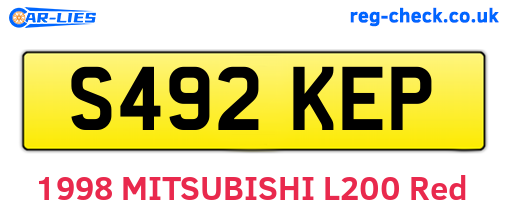S492KEP are the vehicle registration plates.