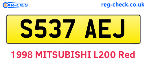 S537AEJ are the vehicle registration plates.