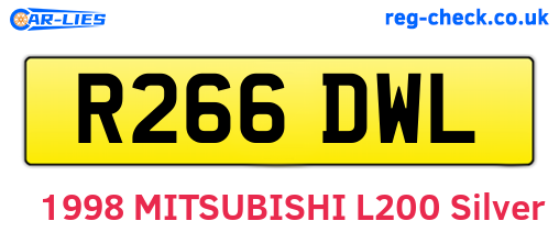 R266DWL are the vehicle registration plates.