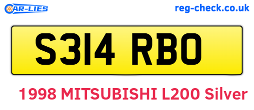 S314RBO are the vehicle registration plates.