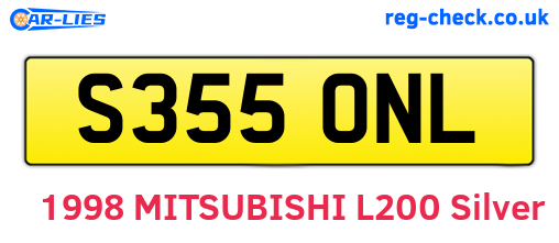 S355ONL are the vehicle registration plates.