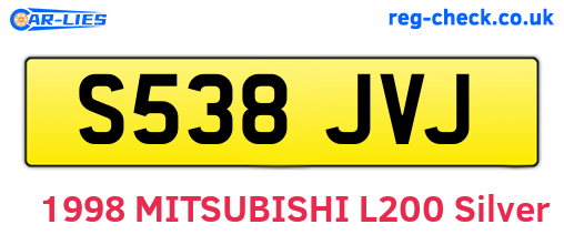 S538JVJ are the vehicle registration plates.