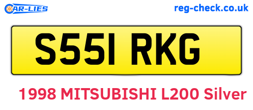 S551RKG are the vehicle registration plates.