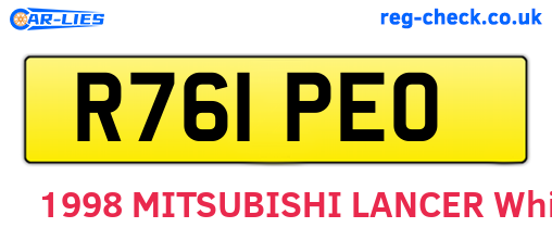 R761PEO are the vehicle registration plates.