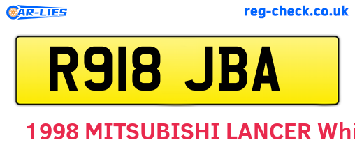 R918JBA are the vehicle registration plates.