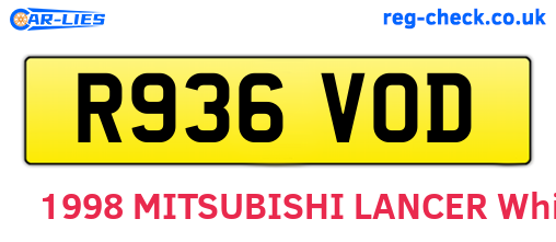 R936VOD are the vehicle registration plates.