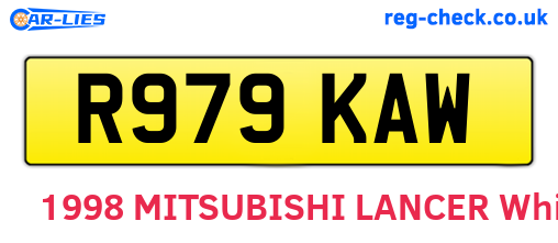 R979KAW are the vehicle registration plates.