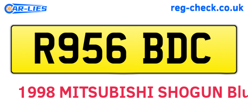 R956BDC are the vehicle registration plates.