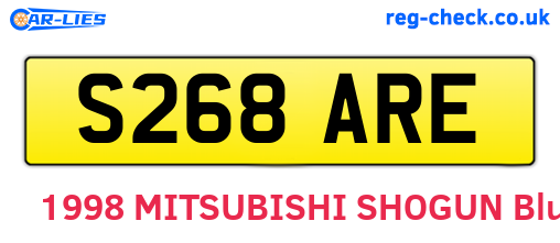 S268ARE are the vehicle registration plates.