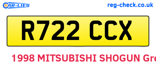 R722CCX are the vehicle registration plates.