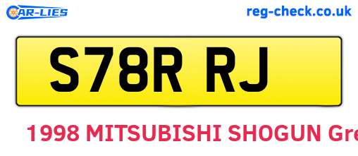 S78RRJ are the vehicle registration plates.