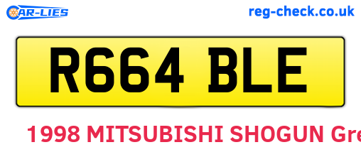 R664BLE are the vehicle registration plates.