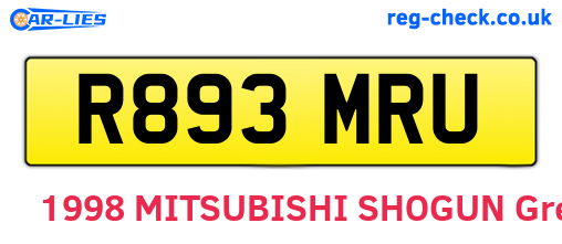 R893MRU are the vehicle registration plates.