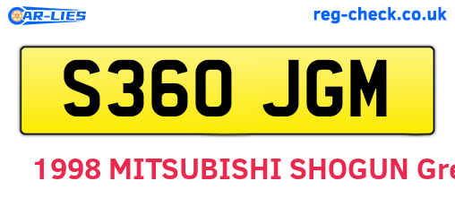 S360JGM are the vehicle registration plates.