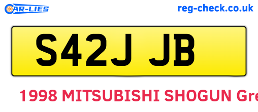 S42JJB are the vehicle registration plates.