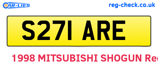 S271ARE are the vehicle registration plates.
