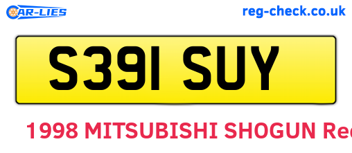 S391SUY are the vehicle registration plates.