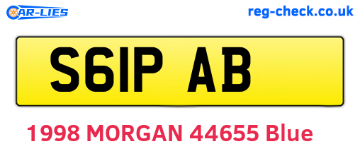 S61PAB are the vehicle registration plates.