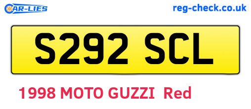 S292SCL are the vehicle registration plates.