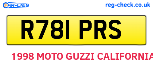 R781PRS are the vehicle registration plates.