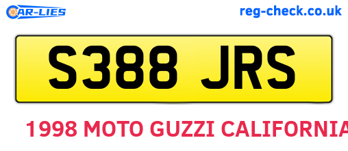 S388JRS are the vehicle registration plates.