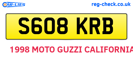S608KRB are the vehicle registration plates.