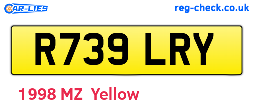 R739LRY are the vehicle registration plates.