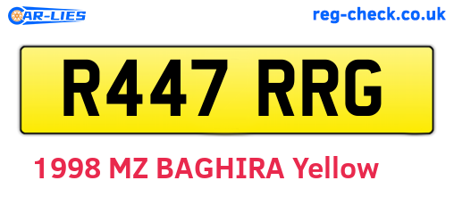 R447RRG are the vehicle registration plates.