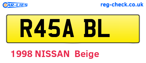 R45ABL are the vehicle registration plates.