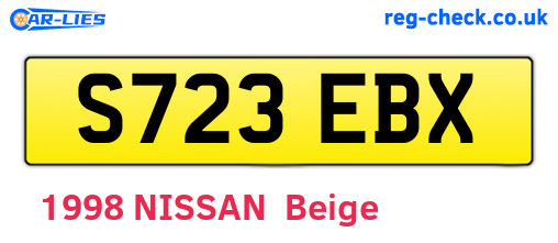 S723EBX are the vehicle registration plates.