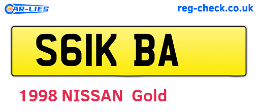 S61KBA are the vehicle registration plates.