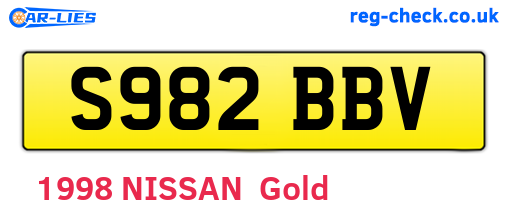 S982BBV are the vehicle registration plates.