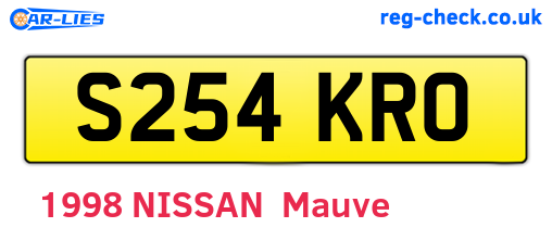 S254KRO are the vehicle registration plates.