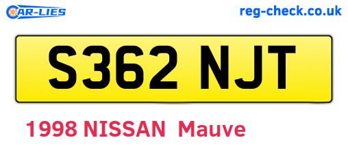 S362NJT are the vehicle registration plates.