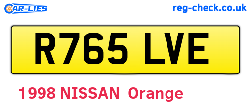 R765LVE are the vehicle registration plates.