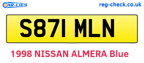 S871MLN are the vehicle registration plates.