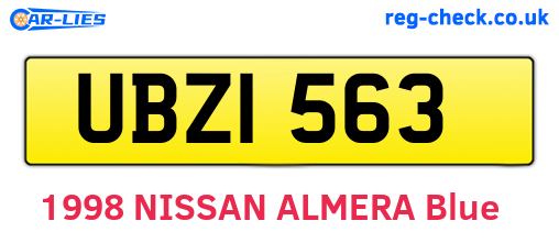 UBZ1563 are the vehicle registration plates.